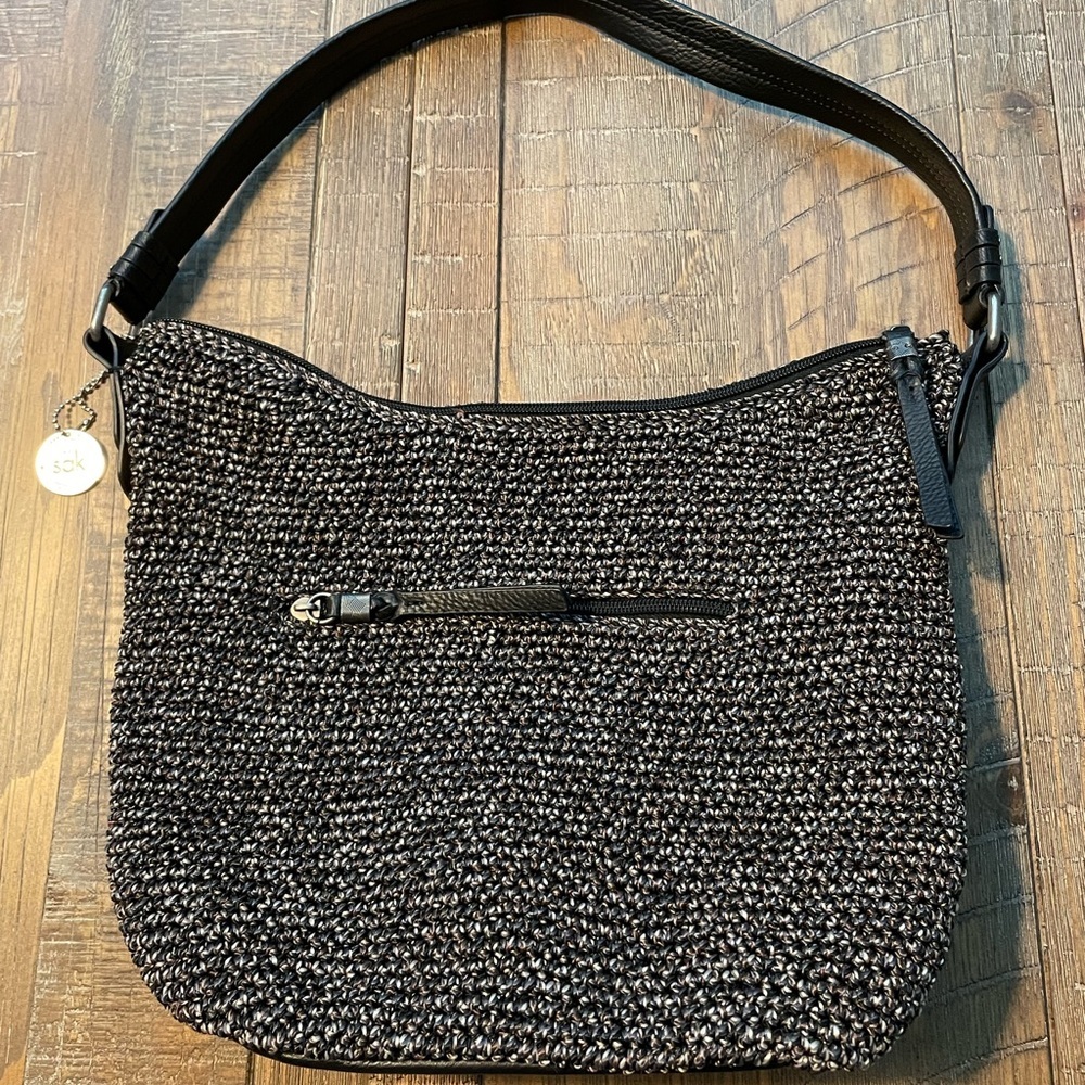 SAK Black & White Crochet Crossbody/Single strap bag